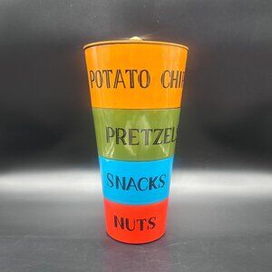 Vintage Stacking Snack Bowls Set Mid Century Modern 1960s Japan Plastic Retro